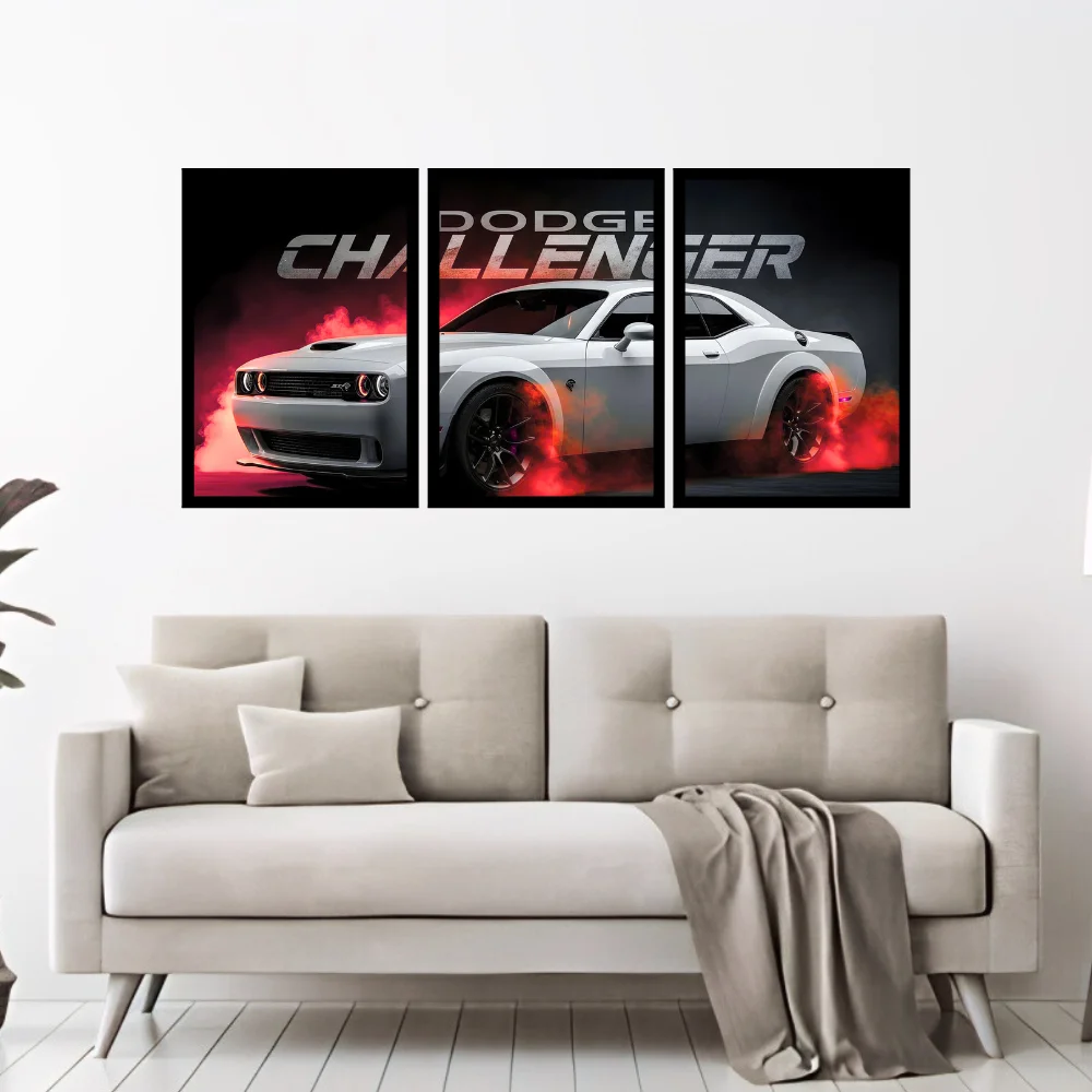 Djane Studio Car Wall Frame | Living Room Car Wall Frame | Gaming Room Decor | Pack of 3 | Size 18x12 Inch